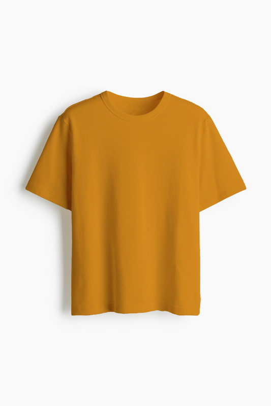 Buy Half Sleeve Waffle Knit Shirt - Mustard Move in Pakistan