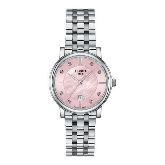 Buy Tissot Women’s Quartz Swiss Made Silver Stainless Steel Pink Dial 30mm Watch T122.210.11.159.00 in Pakistan