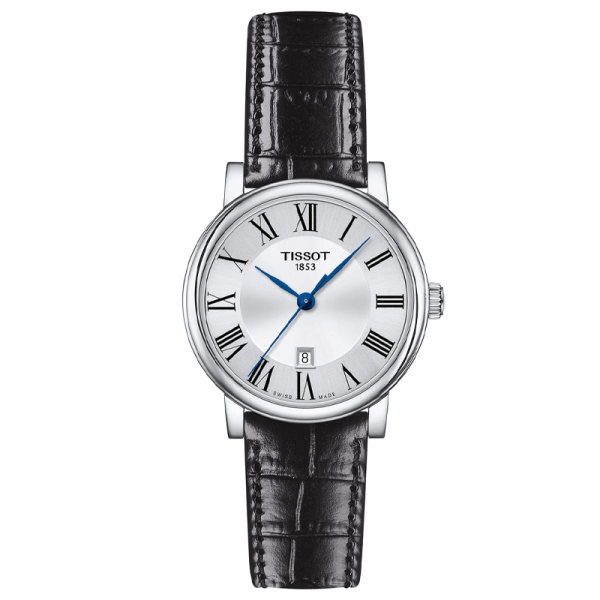 Buy Tissot Women’s Quartz Swiss Made Black Leather Strap Silver Dial 30mm Watch T122.210.16.033.00 in Pakistan
