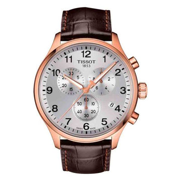 Buy Tissot Men’s Quartz Swiss Made Brown Leather Strap Silver Dial 45mm Watch T116.617.36.037.00 in Pakistan