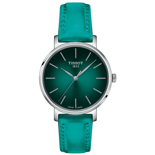 Buy Tissot Women’s Quartz Swiss Made Turquoise Leather Strap Turquoise Dial 34mm Watch T143.210.17.091.00 in Pakistan