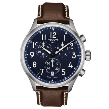 Buy Tissot Men’s Swiss Made Quartz Brown Leather Strap Blue Dial 45mm Watch T116.617.16.042.00 in Pakistan