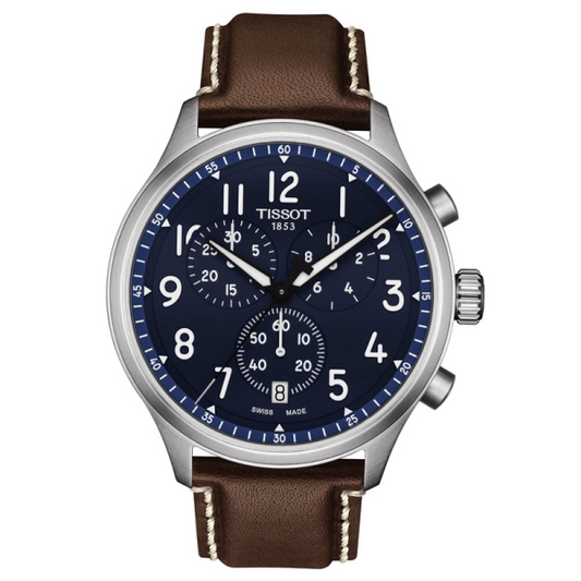 Buy Tissot Men’s Swiss Made Quartz Brown Leather Strap Blue Dial 45mm Watch T116.617.16.042.00 in Pakistan