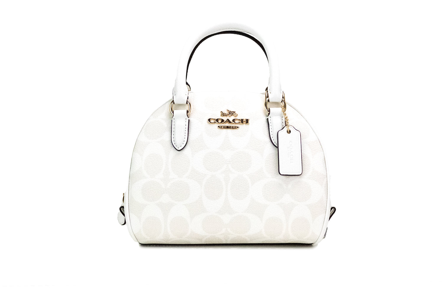 Buy Coach Sydney Chalk White Signature Coated Canvas Satchel Small Bag - White in Pakistan