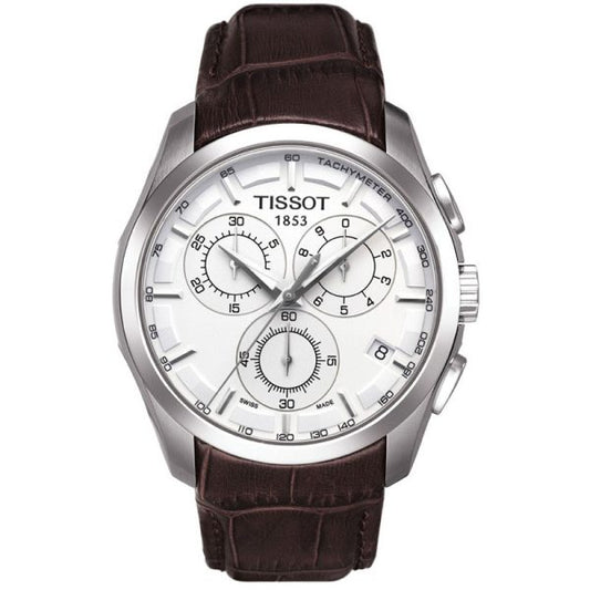Buy Tissot Men’s Quartz Swiss Made Brown Leather Strap Silver Dial 41mm Watch T035.617.16.031.00 in Pakistan