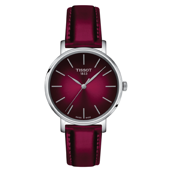 Buy Tissot Women’s Quartz Swiss Made Dark Pink Leather Strap Dark Pink Dial 34mm Watch T143.210.17.331.00 in Pakistan