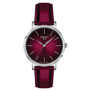 Buy Tissot Women’s Quartz Swiss Made Dark Pink Leather Strap Dark Pink Dial 34mm Watch T143.210.17.331.00 in Pakistan