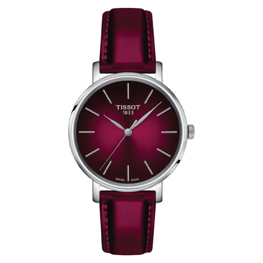 Buy Tissot Women’s Quartz Swiss Made Dark Pink Leather Strap Dark Pink Dial 34mm Watch T143.210.17.331.00 in Pakistan
