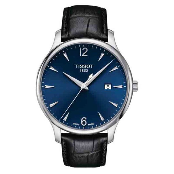 Buy Tissot Men’s Swiss Made Quartz Black Leather Strap Blue Dial 42mm Watch T063.610.16.047.00 in Pakistan