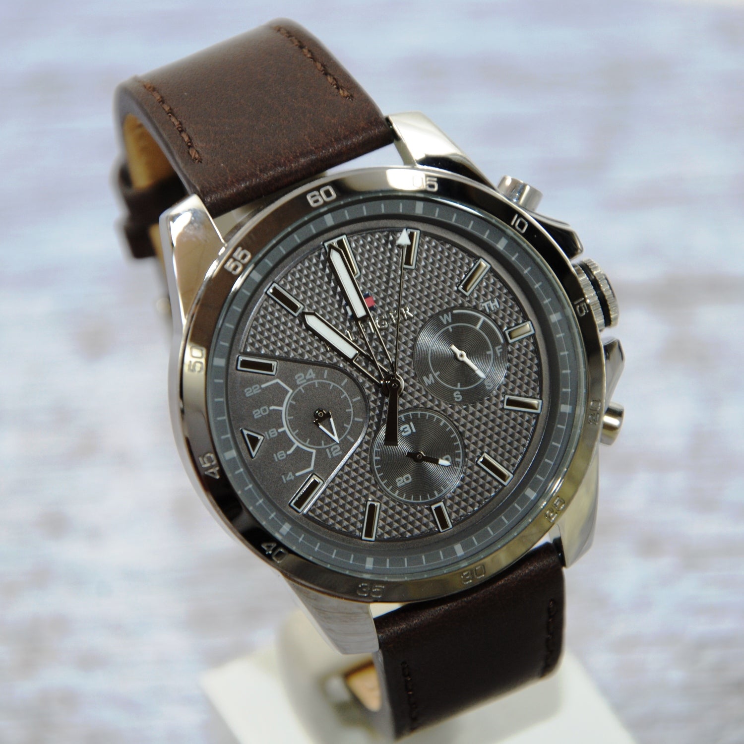 Buy Tommy Hilfiger Mens Quartz Leather Strap Grey Dial 48mm Watch - 1791562 in Pakistan