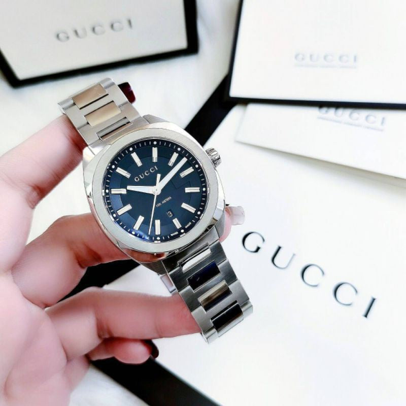 Buy Gucci G Timeless Black Dial Silver Steel Strap Watch for Men - YA142401 in Pakistan