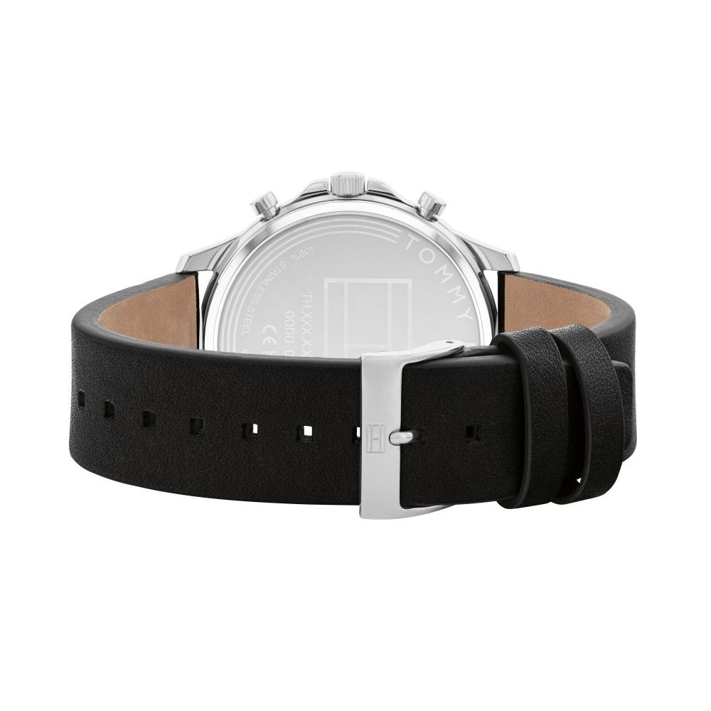 Buy Tommy Hilfiger Mens Quartz Black Leather Strap Grey Dial 44mm Watch - 1710495 in Pakistan