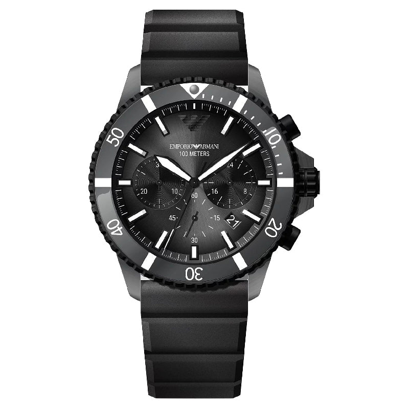 Buy Emporio Armani Men's Quartz Black Silicone Strap Black Dial 43mm Watch AR11515 in Pakistan