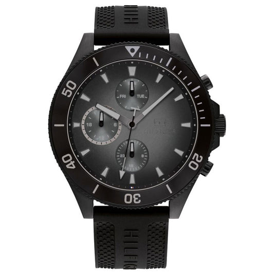Buy Tommy Hilfiger Men's Quartz Black Silicone Strap Black Dial 46mm Watch 1791921 in Pakistan