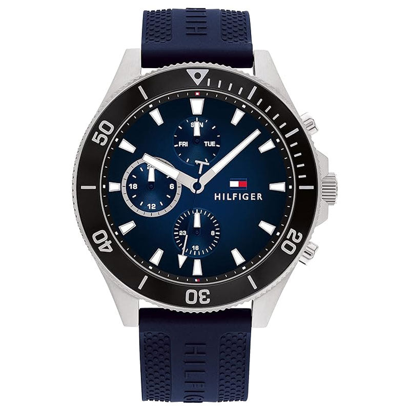 Buy Tommy Hilfiger Men's Larson Blue Silicone Strap Blue Dial Chronograph Quartz Watch 1791920 in Pakistan