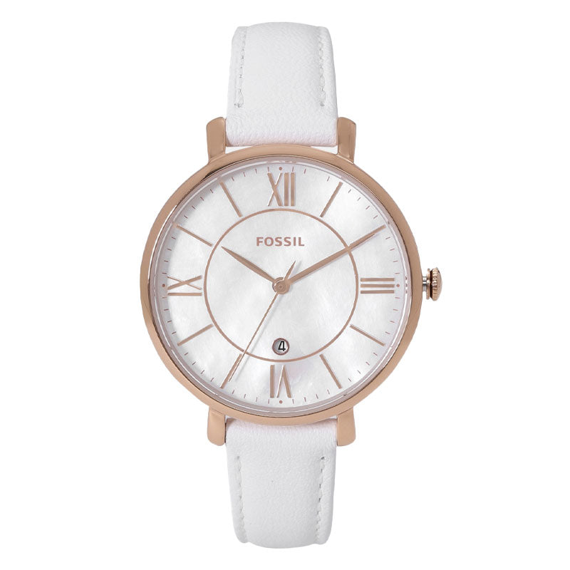 Buy Fossil Women's Quartz White Leather Strap Mother OF Pearl Dial 36mm Watch ES4579 in Pakistan