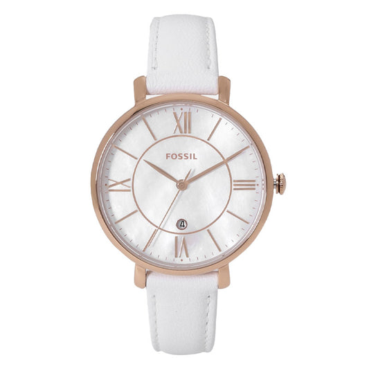 Buy Fossil Women's Quartz White Leather Strap Mother OF Pearl Dial 36mm Watch ES4579 in Pakistan