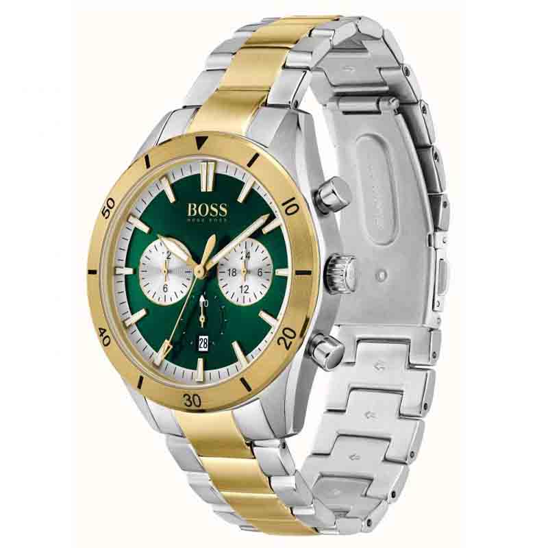 Buy Hugo Boss Mens Chronograph Quartz Stainless Steel Green Dial 44mm Watch - 1513872 in Pakistan