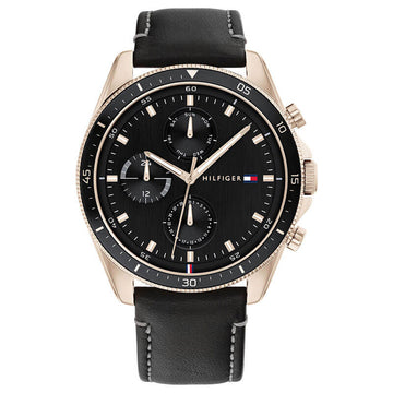 Buy Tommy Hilfiger Mens Quartz Leather Strap Black Dial 44mm Watch - 1791836 in Pakistan