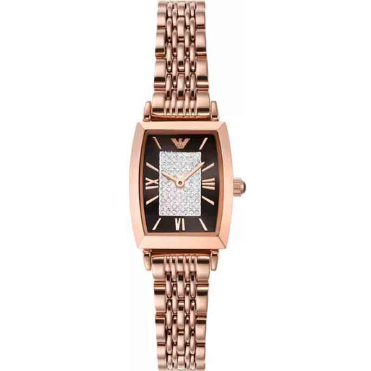 Buy Emporio Armani Women's Quartz Stainless Steel Brown Crystal Pave Dial 26mm Watch AR11407 in Pakistan