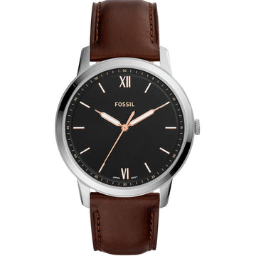 Buy Minimalist Black Dial Brown Leather Strap Watch For Men in Pakistan