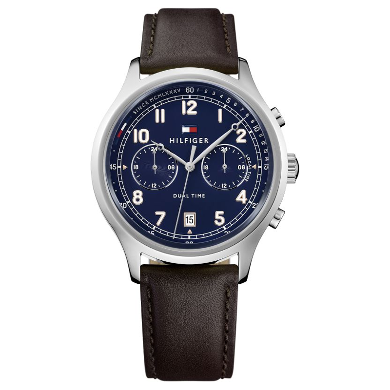 Buy Tommy Hilfiger Emerson Grey Dial Brown Leather Strap Watch for Men - 1791385 in Pakistan