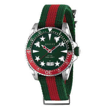 Buy Gucci Men's Swiss Made Quartz Nylon Strap Green Dial 45mm Watch YA136339 in Pakistan