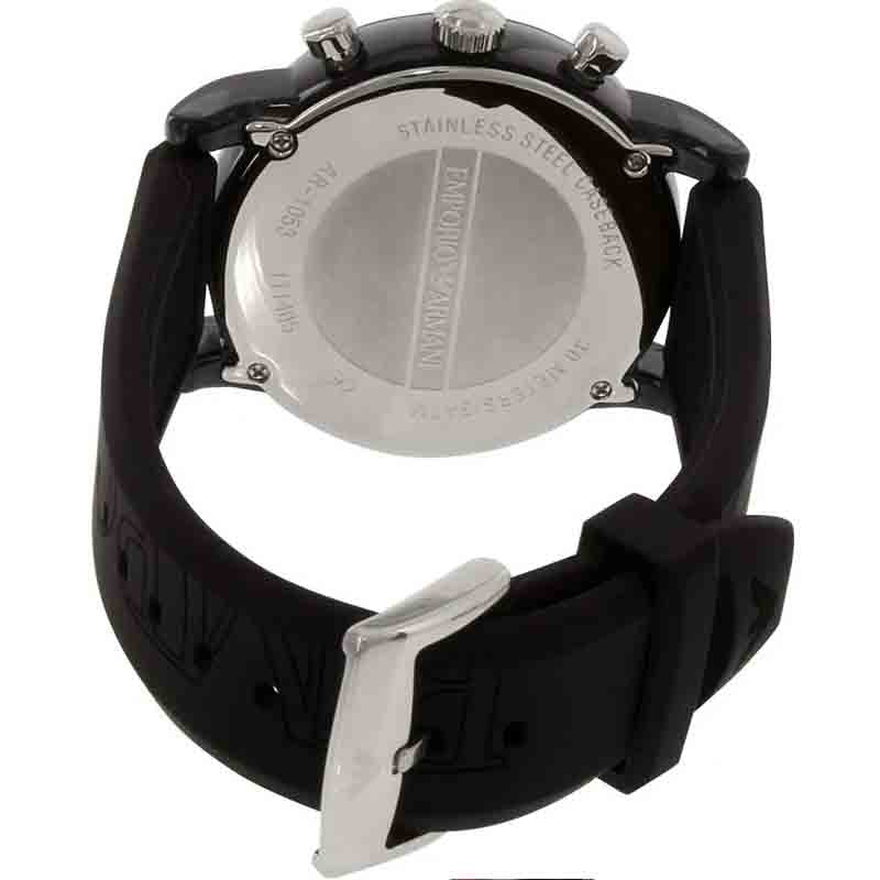Buy Emporio Armani Men's Quartz Silicone Strap Black Dial 41mm Watch AR1053 in Pakistan