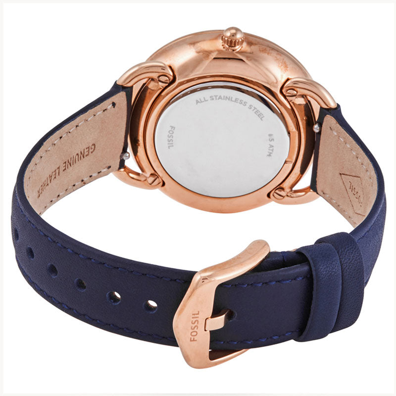 Buy Fossil Women's Quartz Blue Leather Strap Silver Dial 35mm Watch ES4394 in Pakistan