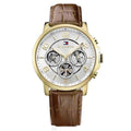 Buy Tommy Hilfiger Keagen Silver Dial Brown Leather Strap Watch for Men - 1791291 in Pakistan