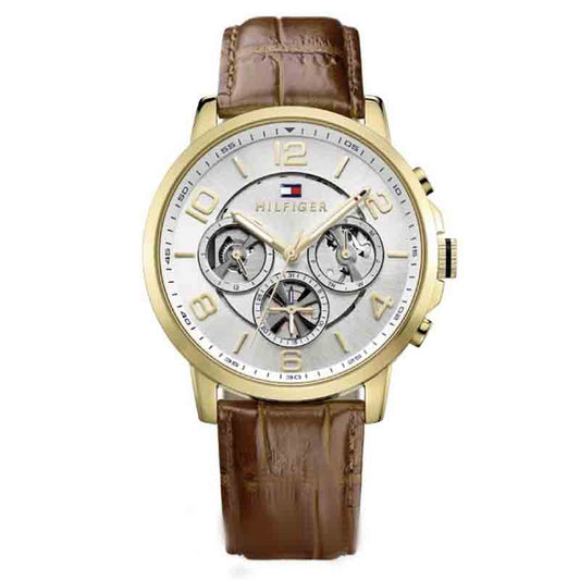 Buy Tommy Hilfiger Keagen Silver Dial Brown Leather Strap Watch for Men - 1791291 in Pakistan