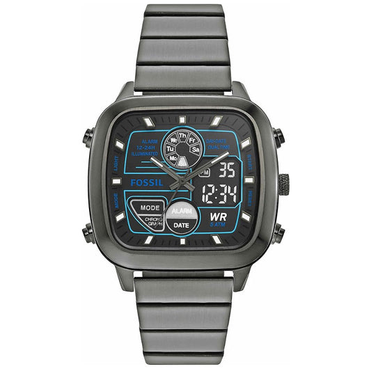 Buy Fossil Men's Analog & Digital Grey Stainless Steel Negative Display Dial 42mm Watch FS5892 in Pakistan