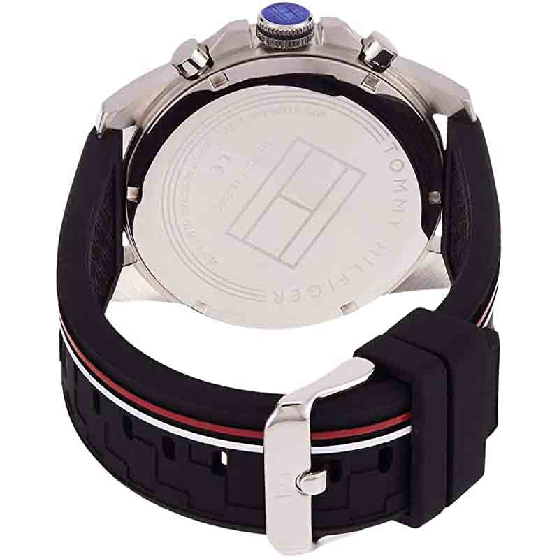 Buy Tommy Hilfiger Mens Quartz Silicone Strap Black Dial 46mm Watch - 1791473 in Pakistan