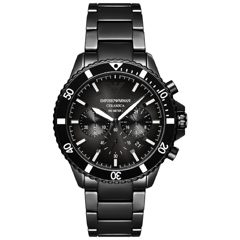 Buy Emporio Armani Men's Quartz Black Ceramic Chain Black Dial 43mm Watch AR70010 in Pakistan