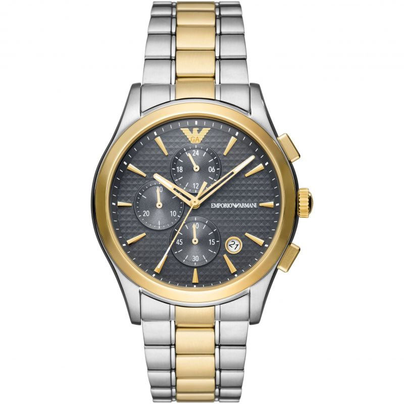 Buy Emporio Armani Men's Quartz Two Tone Stainless Steel Grey Dial 42mm Watch AR11527 in Pakistan