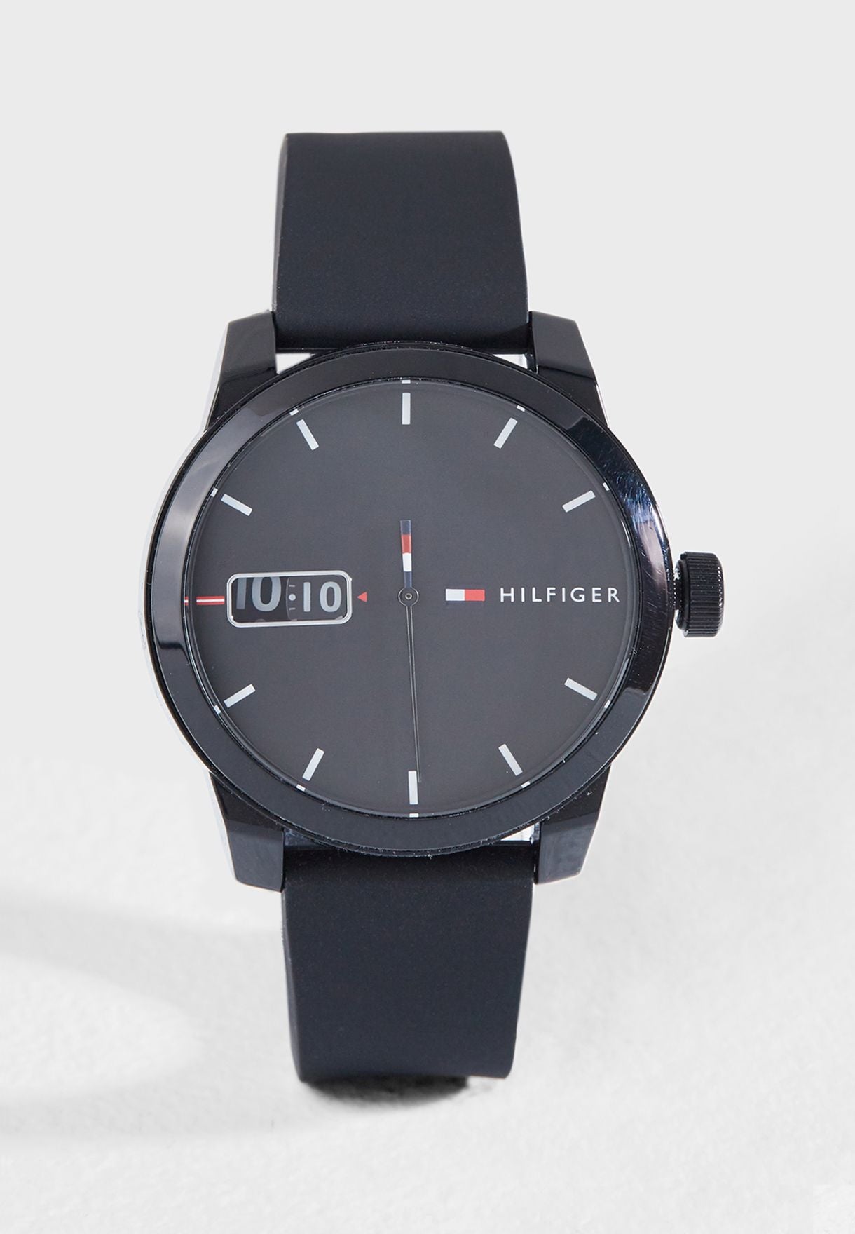 Buy Tommy Hilfiger Mens Quartz Silicone Strap Black Dial 42mm Watch - 1791382 in Pakistan