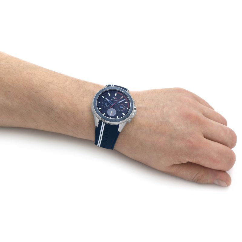 Buy Tommy Hilfiger Mens Quartz Blue Silicone Strap Blue Dial 45mm Watch - 1791859 in Pakistan