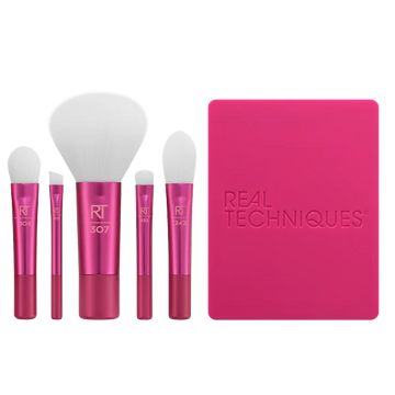 Real Techniques Vivid Escape Glow To Go Travel Makeup Brush Set