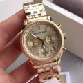 Buy Michael Kors Ritz Chronograph Gold Dial Gold Stainless Steel Strap Ladies Watch - Mk5676 in Pakistan