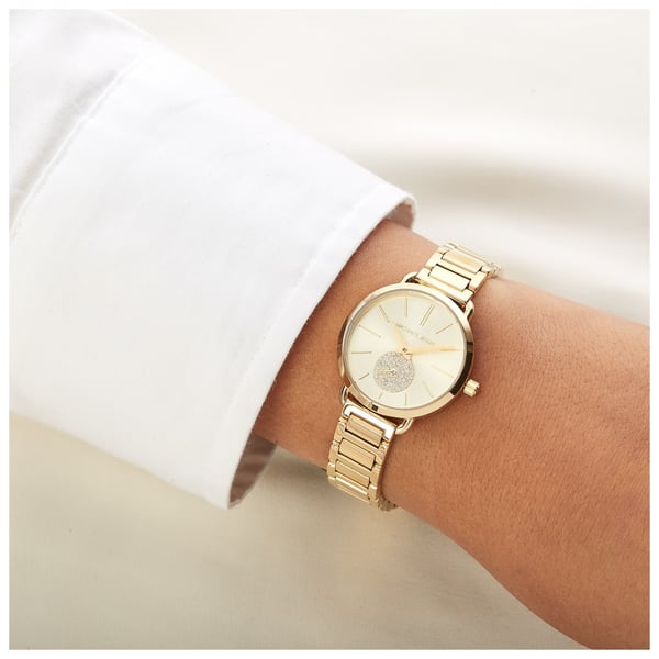 Buy Michael Kors Womens Analog Quartz Stainless Steel Gold Dial 28mm Watch - Mk3838 in Pakistan