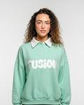 Buy Sajiero Fleece Polo Style Sweatshirt - FUSION - Aqua in Pakistan