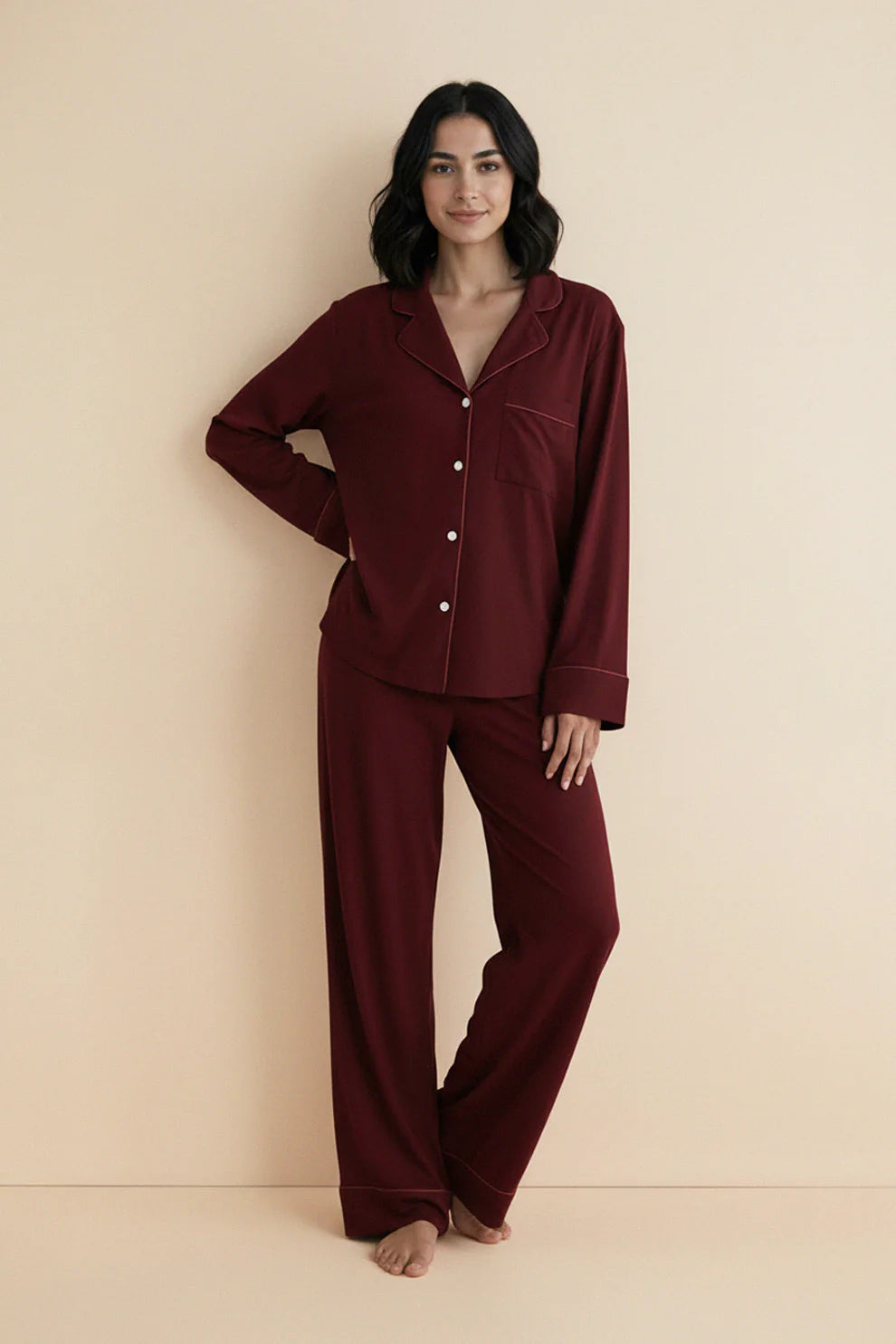 Buy Cloud Pajama Set - Maroon in Pakistan