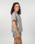 Buy Sajiero Silk PJ Set with Scrunchies - Snow Leopard in Pakistan