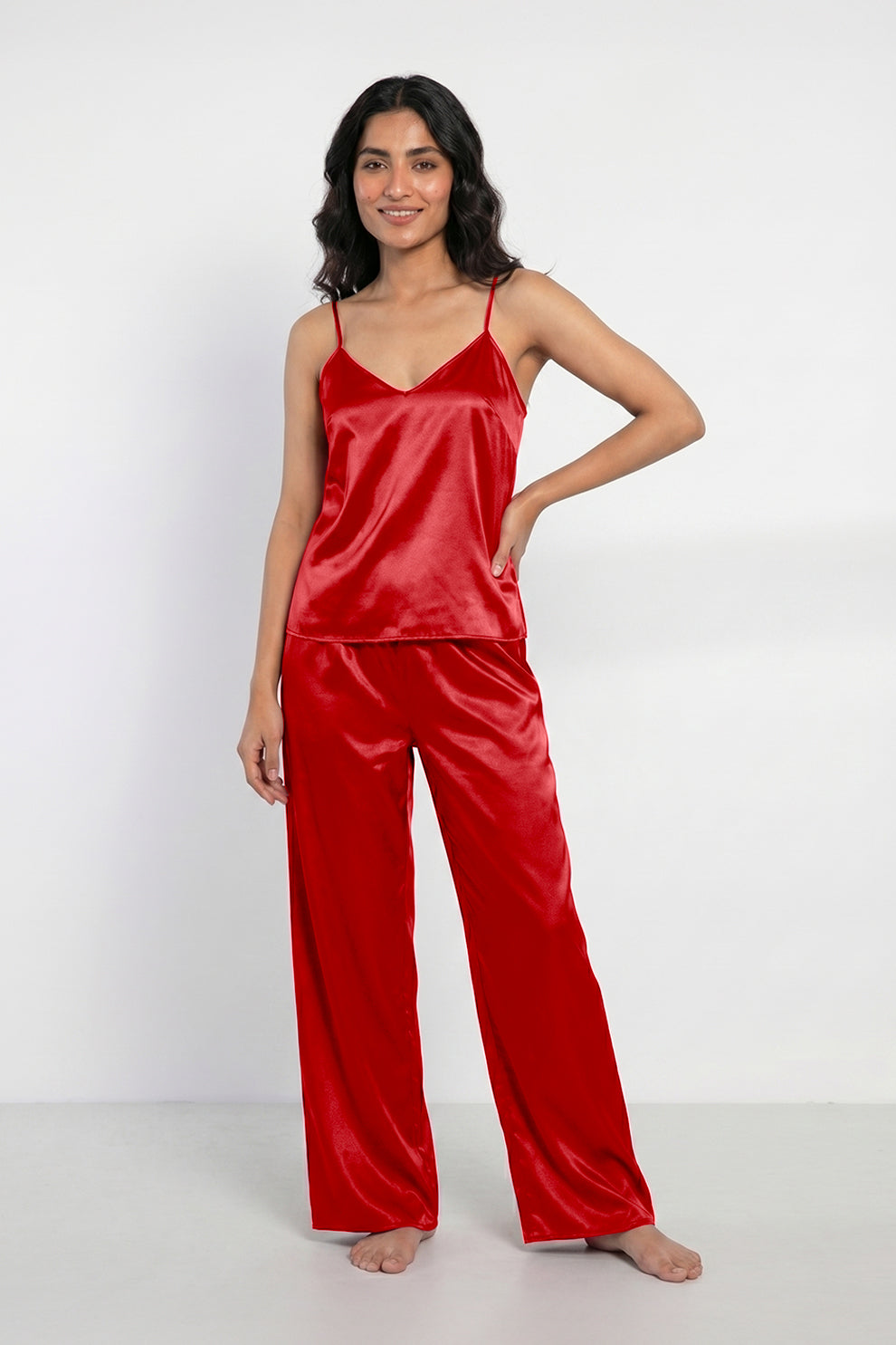 Buy Summer Cami Silk Sleeveless - Red in Pakistan
