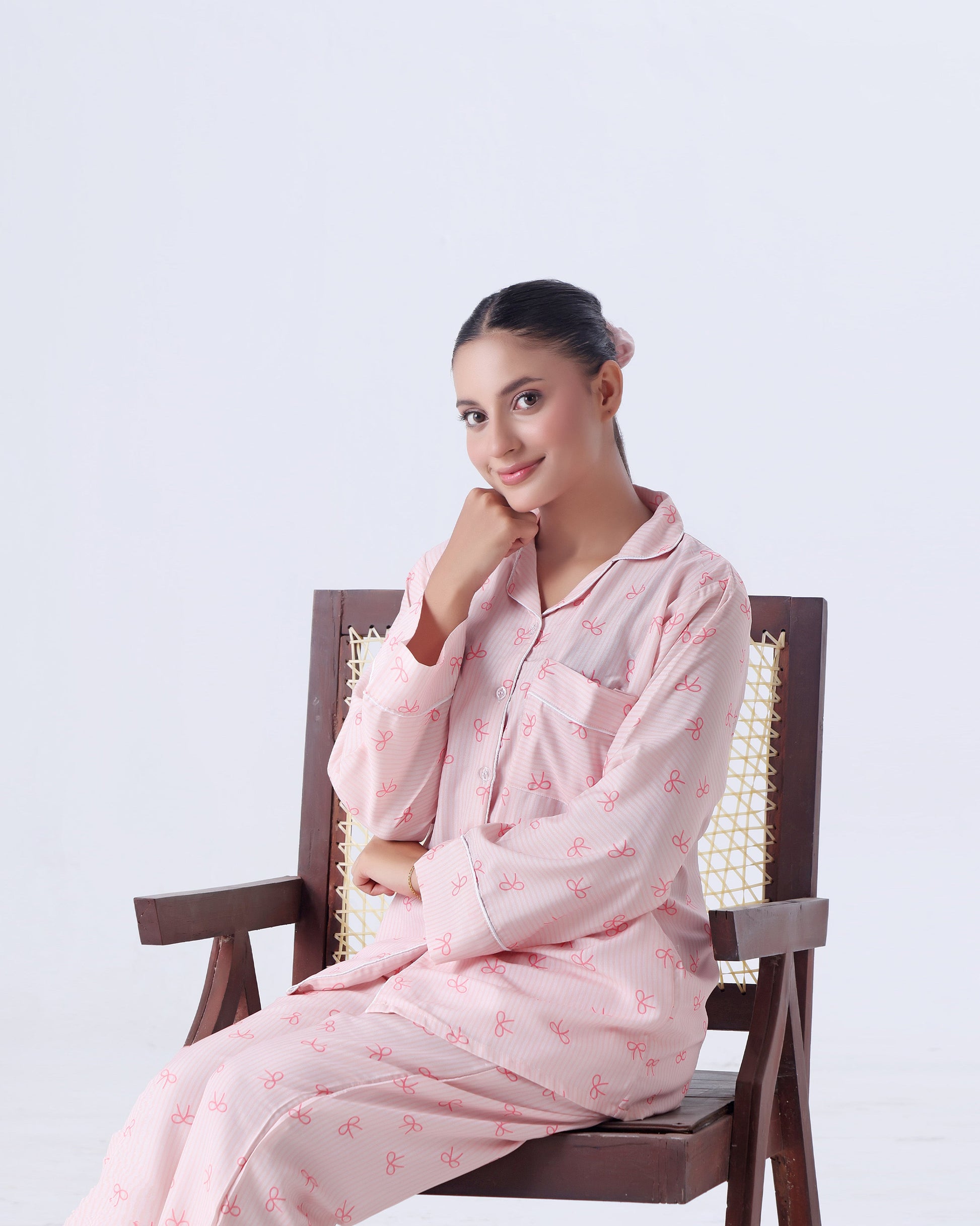 Buy Sajiero Summer Pajama Suit - Pink Bow in Pakistan