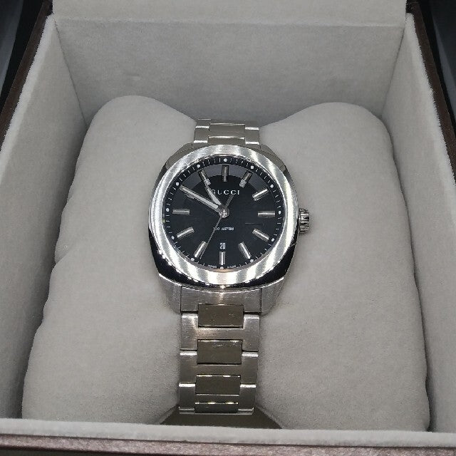 Buy Gucci G Timeless Black Dial Silver Steel Strap Watch for Men - YA142401 in Pakistan