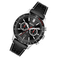 Buy Hugo Boss Allure Chronograph Black Dial Black Leather Strap Mens Watch 45mm 5atm - 1513920 in Pakistan