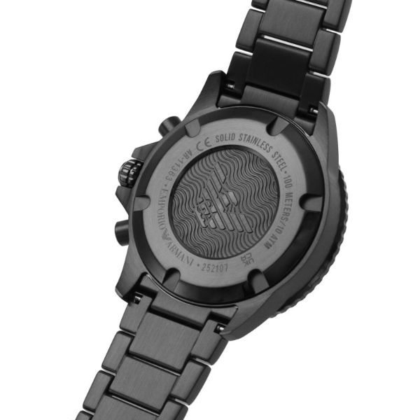 Buy Emporio Armani Diver Black Dial Black Steel Strap Watch for Men - AR11363 in Pakistan