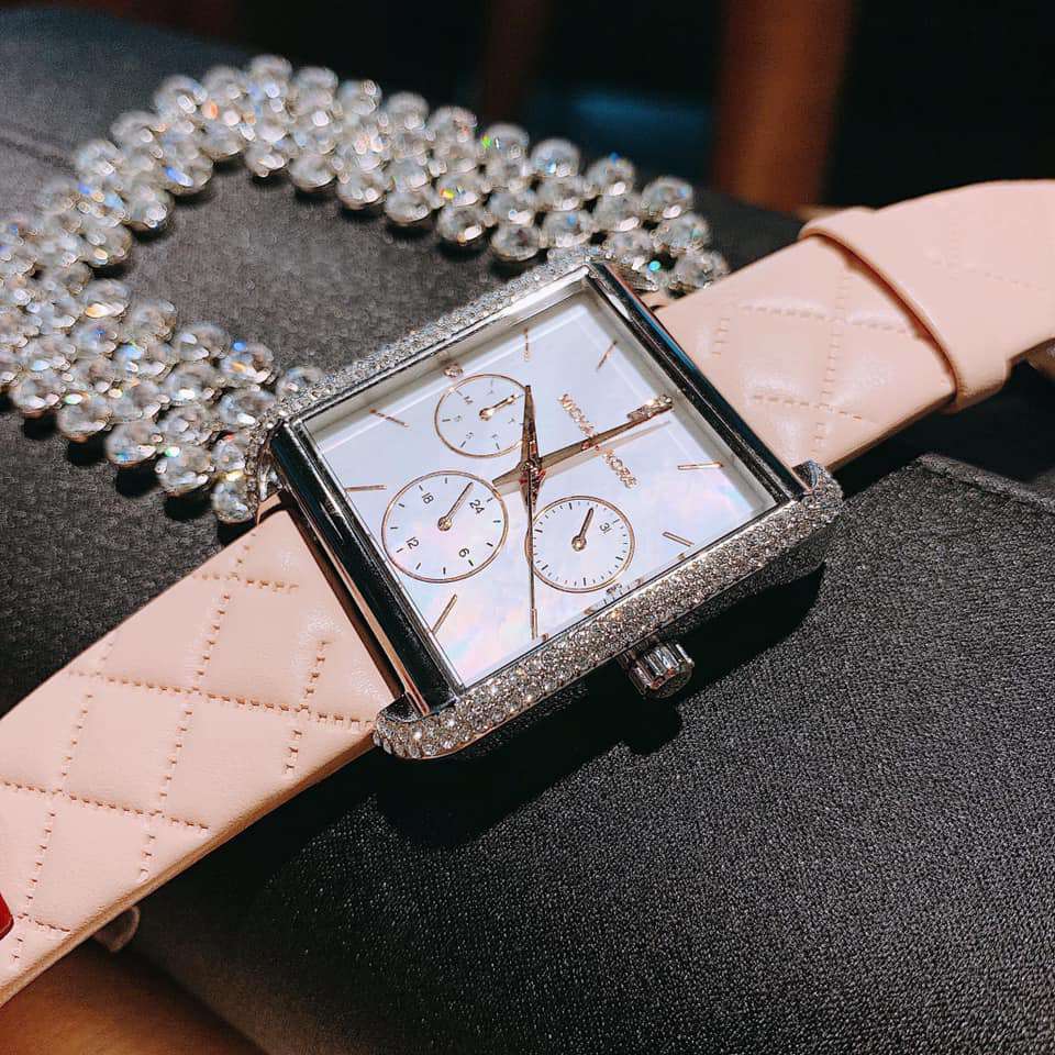 Buy Michael Kors Drew Silver Glitz Mother Of Pearl Dial Pink Leather Watch for Women - Mk2768 in Pakistan