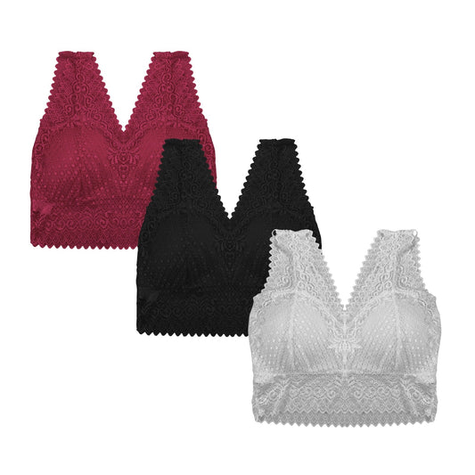 Buy Sajiero Pack of 3 Bra - Flora Lace in Pakistan